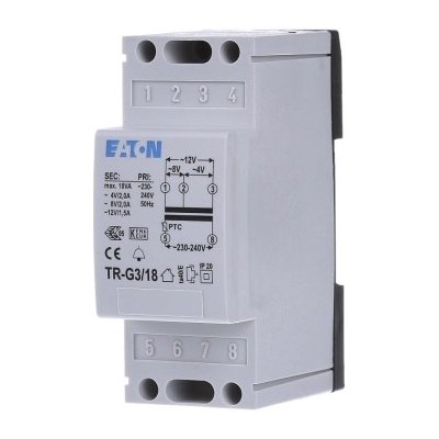 Zvonkový transformátor EATON TR-G3/18 230V/4/8/12V 18VA 272483 – Zboží Mobilmania