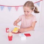 Bigjigs Toys dřevěný set snídaně s puntíky – Zboží Mobilmania