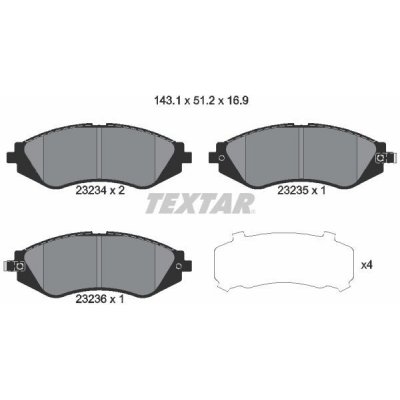 Sada brzdových destiček, kotoučová brzda TEXTAR 2323401 – Hledejceny.cz