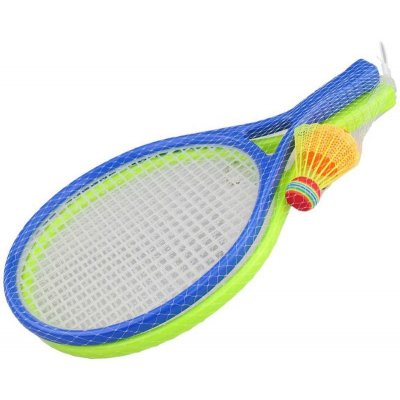 Set 2 rakety 42cm se 2 míčky na soft tenis a badminton 2v1 v síťce plast