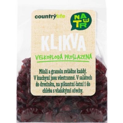 Country life Klikva sušená proslazená 100 g – Zboží Mobilmania