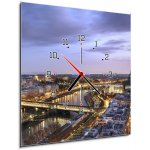 Obraz s hodinami 1D - 50 x 50 cm - Panorama de la ville de Paris avec la Tour Eiffel Panorama z Paříže s výhledem na Tour Eiffel – Zboží Mobilmania