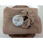 Nelly mušelínová šála s gumičkou hnědý – Zboží Dáma