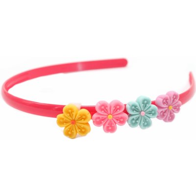 Kytičková čelenka tmavě růžová – Zboží Dáma