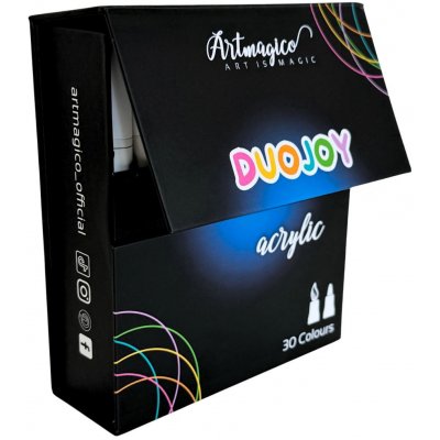 Artmagico akrylové fixy DuoJoy se dvěma hroty 30 barev – Sleviste.cz