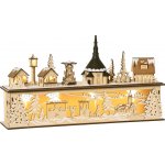 Goleto Vánoční vesnička 45 x 10 x 25 cm | 10 LED teplá bílá – Hledejceny.cz