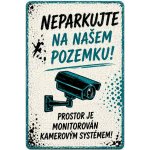 Cedule Neparkovat – soukromý pozemek pod kamerovým dohledem (na výšku) - A3 - 30x42 cm / Plast tl. 3 mm cn40 – Zboží Dáma