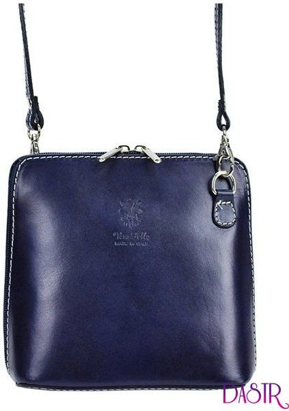 Vera Pelle kožená malá dámská crossbody kabelka tmavá modrá