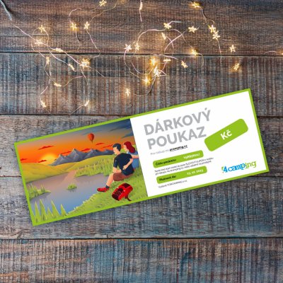 Voucher 4camping Elektronický dárkový poukaz Design poukazu: Výhledy / Hodnota poukazu: 1000