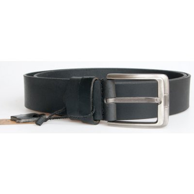 Matně černý kožený opasek dlouhý FLW – Sleviste.cz