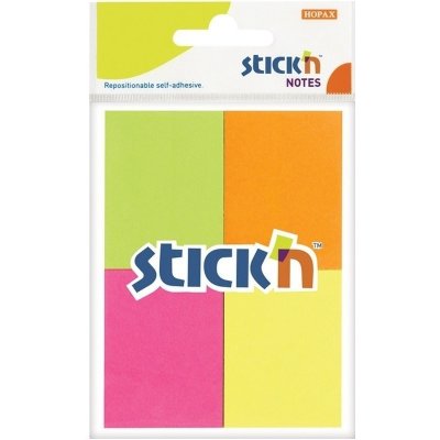 Bloček samolepicí Stick'n Hopax, 38x51 mm, 4 neonové barvy, 50 lístků – Hledejceny.cz