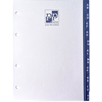 Karton P+P Papírové rozlišovače - A5, bílé, A-Z, sada 11 ks – Zboží Mobilmania