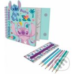 CurePink Kreativní blok v kroužkové vazbě Disney|Lilo & Stitch Stitch a Angel 28 x 25 x 2 cm [ST00080] – Sleviste.cz