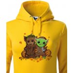 Dámská mikina Mistr Yoda a Groot žlutá Canvas – Sleviste.cz