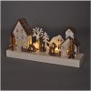 Solight LED vánoční vesnička 34x17cm dřevo 4 LED 2x AA