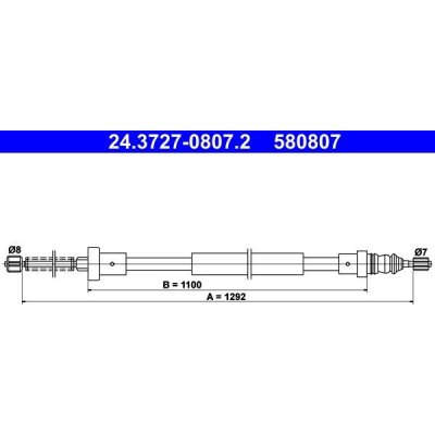 Tažné lanko, parkovací brzda ATE 24.3727-0807.2
