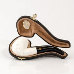 Altinay Block Meerschaum Pfeife Large graviert Bent – Zboží Mobilmania