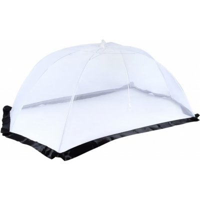 Kryt na potraviny skládací XXL 116x65cm silon+kov, bílo-černý – Zboží Mobilmania