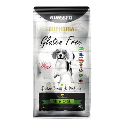Biofeed Euphoria Gluten Free s jehněčím Puppy Medium 2 kg