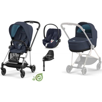 Cybex Mios 3.0 Kombinovaný Conscious Green Leaf + Cloud Z2 Autosedačka 0-13 kg Sada 4v1 Eco Dark Navy 2023