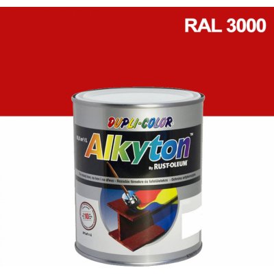 Alkyton RAL 3000 ohnivě červená, hladký lesklý obsah 0,25L – Zbozi.Blesk.cz