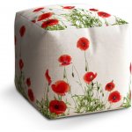 Sablio Taburet Cube Vlčí máky: 40x40x40 cm – Sleviste.cz