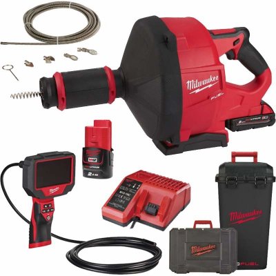 Milwaukee SADA Čistič potrubí M18FDCPF10-201C se sprirálou, 2.0 Ah s nabíječkou + inspekční kamera 4933459685SET – Zboží Dáma
