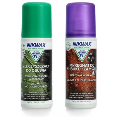 Nikwax Twin Nubuck & Suede Spray + Footwear Cleaning Gel Brush 2 x 125 ml – Zboží Mobilmania