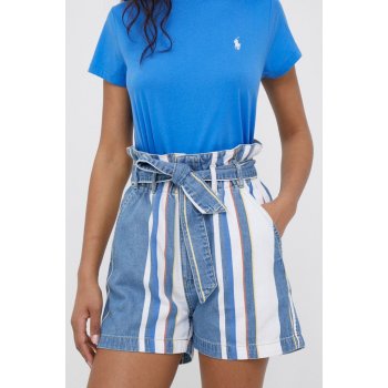 Pepe Jeans Džínové šortky Phoebe Retro dámské vzorované high waist