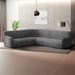 GA.I.CO bielastický potah na rohovou sedačku Gloria šedý 350 - 530 cm – Sleviste.cz