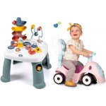 Smoby Activity Table Little a ružové odrážadlo se zvuky a vodicí tyčí s ohrádkou – Hledejceny.cz