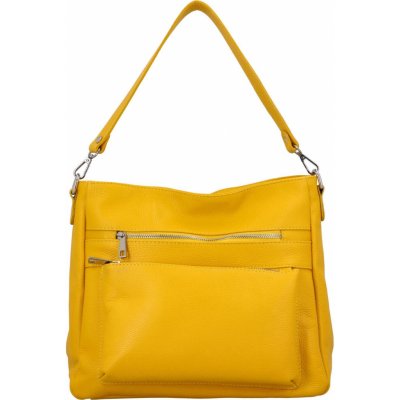 Zajímavá dámská kožená kabelka Fantazie žlutá – Zboží Mobilmania