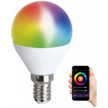 Solight Chytrá WiFi žárovka LED miniglobe E14 5W RGB