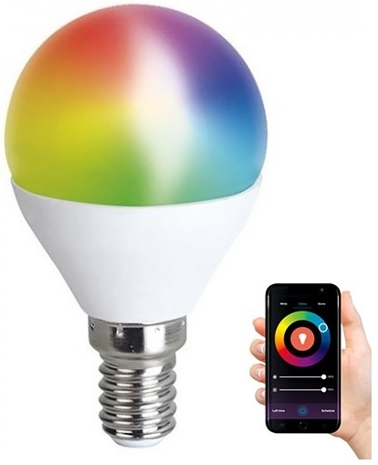 Solight Chytrá WiFi žárovka LED miniglobe E14 5W RGB