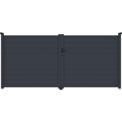 Brána G21 Orlando 350x158 cm dvoukřídlá, antracitová – Hledejceny.cz