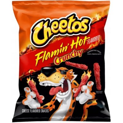 Cheetos Cheetos Flamin' Hot Crunchy pálivé kukuřičné křupky se sýrovou příchutí 226,8 g – Zboží Dáma
