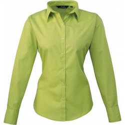 Premier Workwear dámská popelínová košile s dlouhým rukávem limetková světlá