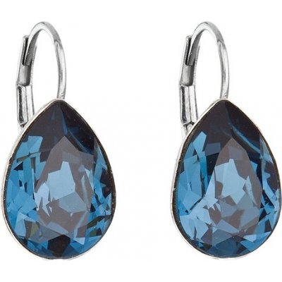 Swarovski Elements Pear stříbrné visací modré slzičky kapky 31242.3 Montana Blue modrá tmavá indigo kobaltová – Zbozi.Blesk.cz