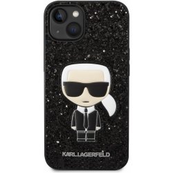Pouzdro Karl Lagerfeld Glitter Flakes Ikonik iPhone 14 Plus černé