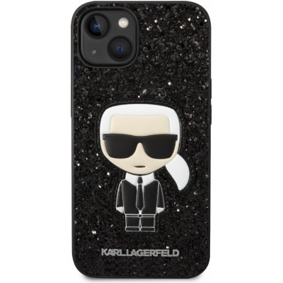 Pouzdro Karl Lagerfeld Glitter Flakes Ikonik iPhone 14 Plus černé