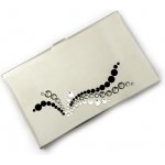 GM Collection GM Collection Pouzdro na vizitky s krystaly Swarovski WAVE BLACK DIAMOND – Zboží Živě
