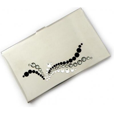 GM Collection GM Collection Pouzdro na vizitky s krystaly Swarovski WAVE BLACK DIAMOND – Zboží Živě