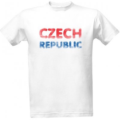 Tričko s potiskem Česká republika Czech republic nápis 3 pánské Bílá