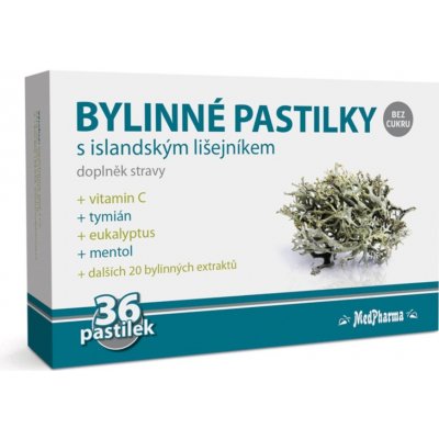 MedPharma Bylinné pastilky islandský lišejník 36ks – Zboží Dáma