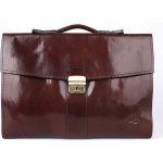 Marta Ponti no. 816 luxusní hladká kožená aktovka do ruky tmavěhnědá – Hledejceny.cz
