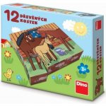 Dino licenční kostky Domácí zvířátka 12 kostek – Sleviste.cz