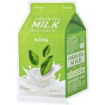 A'Pieu Green Tea Milk One-Pack zklidňující jednorázová bavlněná maska s extrakty mléka zeleného čaje a vilínu 21 g – Zboží Dáma
