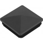 PSG Žebrovaná čtvercová plastová zátka - stříška 80x80 mm černá erodovaná, na hranoly, jekly, sloupky a trubky – Sleviste.cz