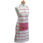 Arome Home Kuchyňská zástěra Červené káro výšivka Máky – Sleviste.cz