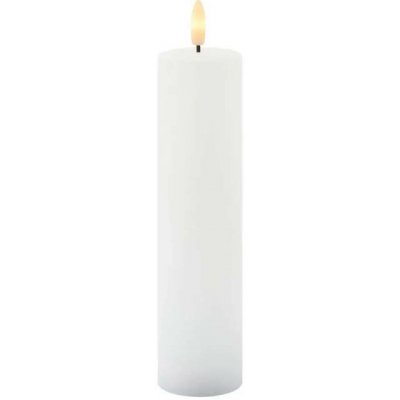 SIRIUS LED svíčka z pravého vosku Sille, bílá, Ø 5 × 20 cm, 2× AA – Hledejceny.cz